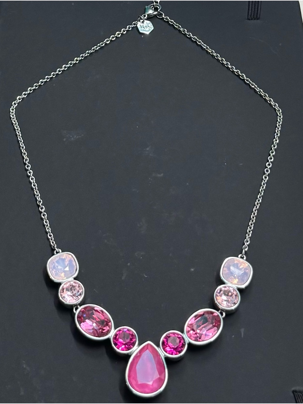 Touchstone Crystal Pink Multi-Stone Statement Necklace